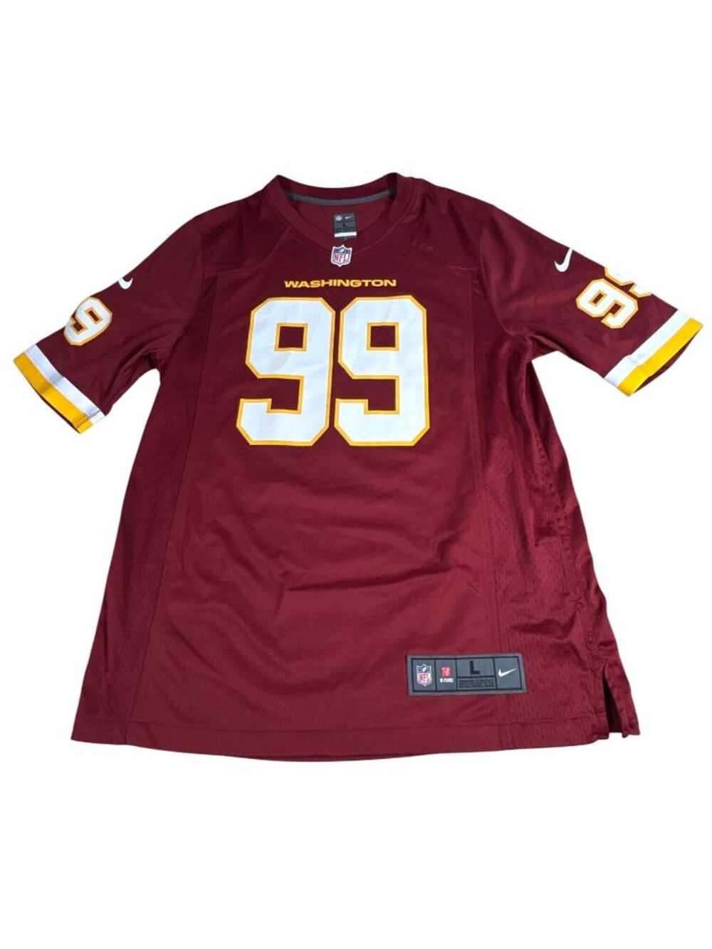 Washington Commanders Nike NFL On Field Jersey Size L #99 Young Red Yellow
